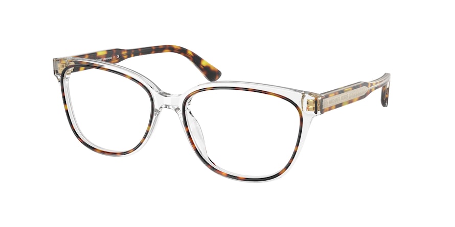 Michael Kors MARTINIQUE MK4090F Rectangle Eyeglasses  3102-DARK TORTOISE/CLEAR 56-16-145 - Color Map havana