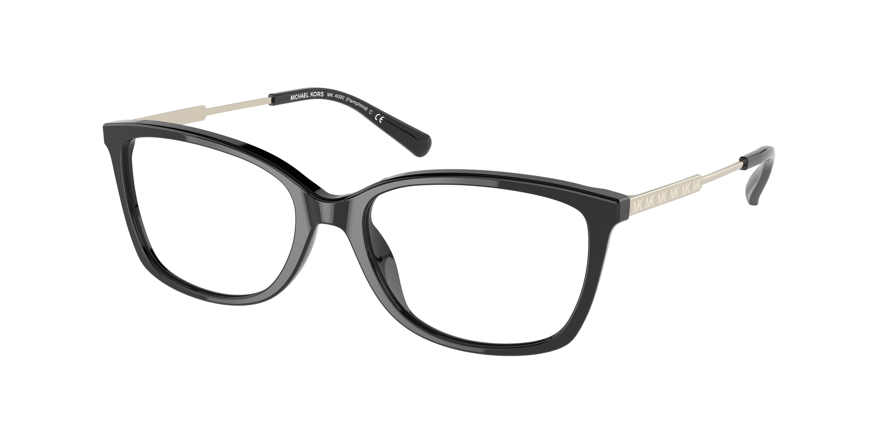Michael Kors PAMPLONA MK4092 Rectangle Eyeglasses  3005-Black 54-140-17 - Color Map Black
