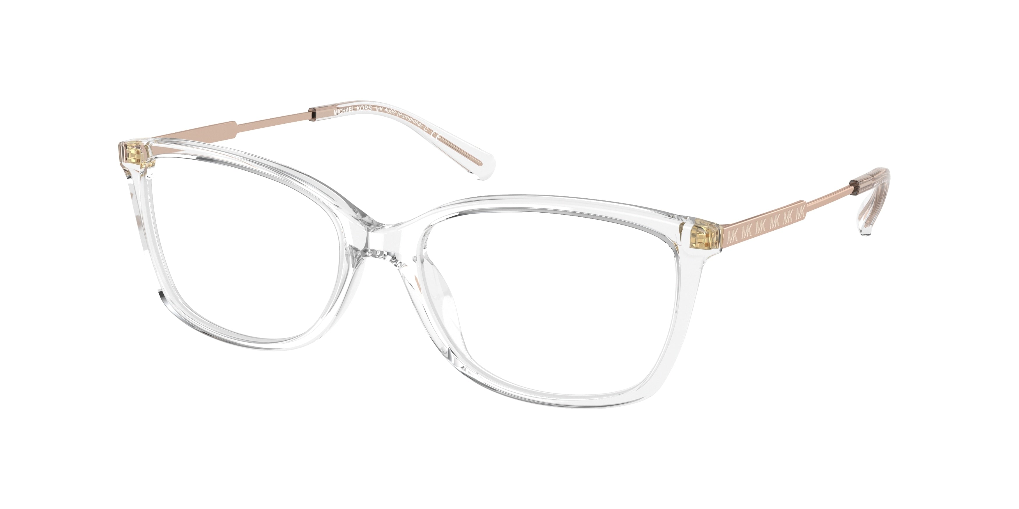 Michael Kors PAMPLONA MK4092 Rectangle Eyeglasses  3015-Clear 54-140-17 - Color Map Transparent