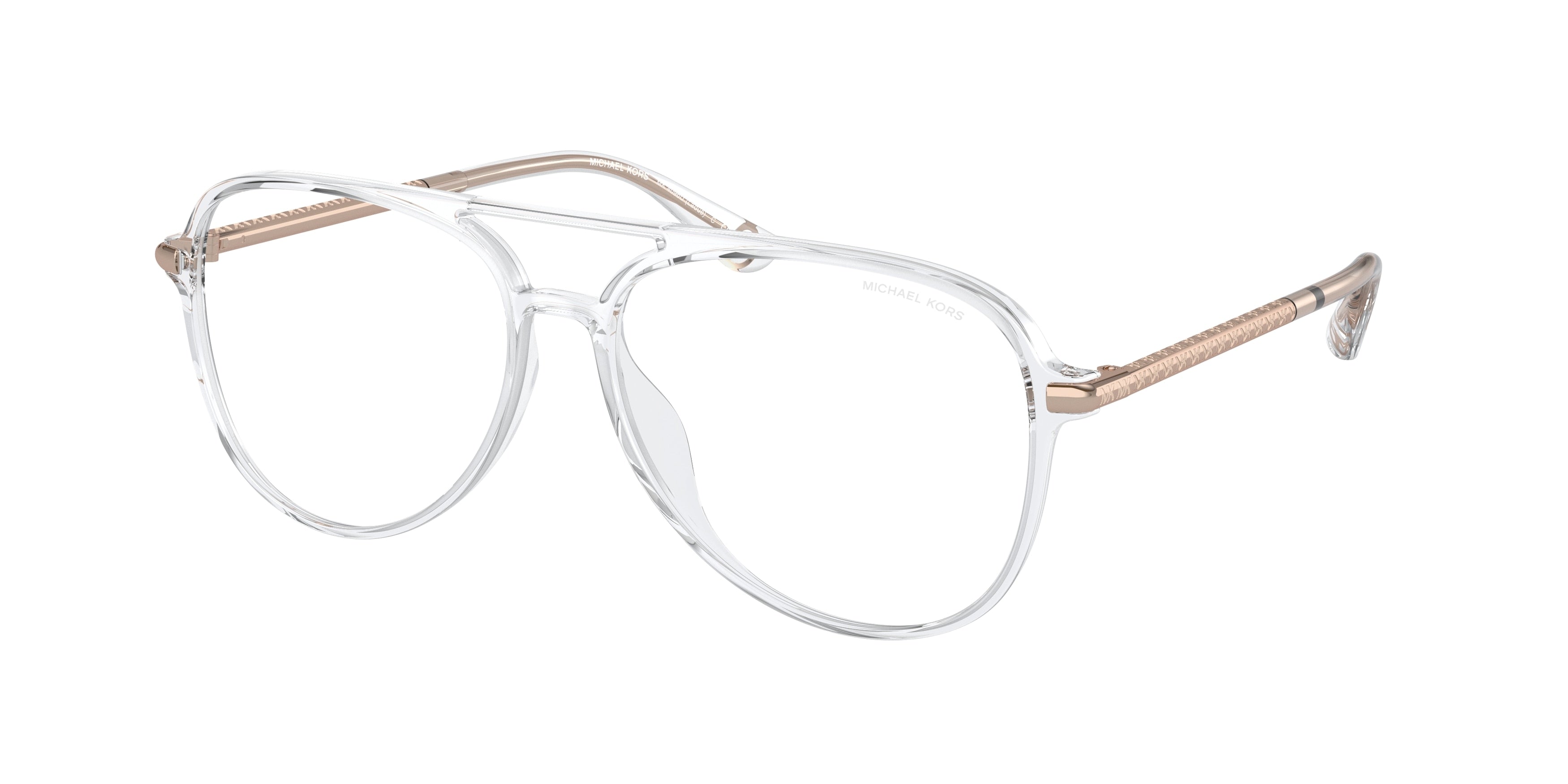 Michael Kors LADUE MK4096U Pilot Eyeglasses  3015SB-Clear Transparent 56-140-14 - Color Map Transparent
