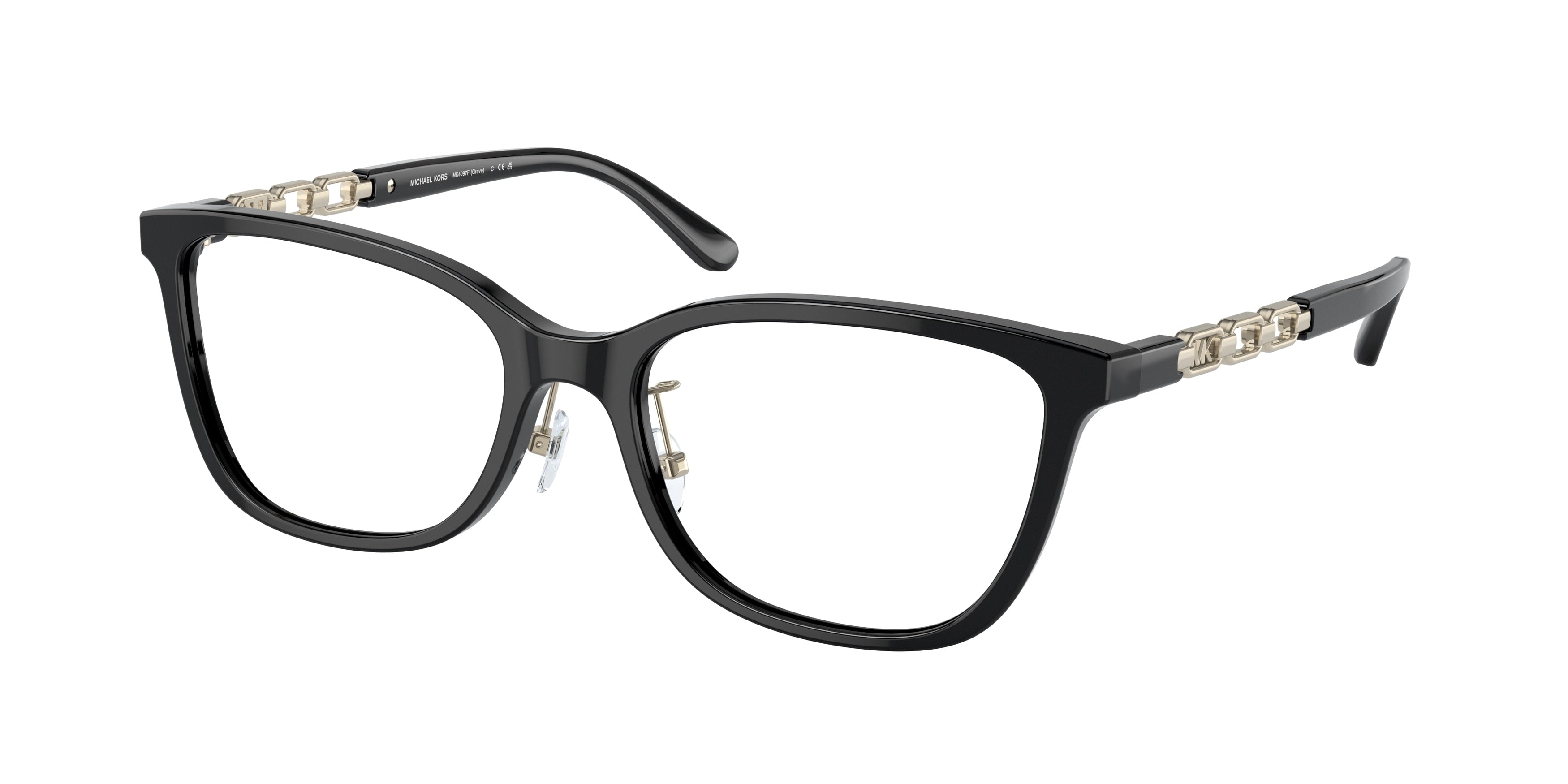 Michael Kors GREVE MK4097F Rectangle Eyeglasses  3005-Black 56-145-18 - Color Map Black