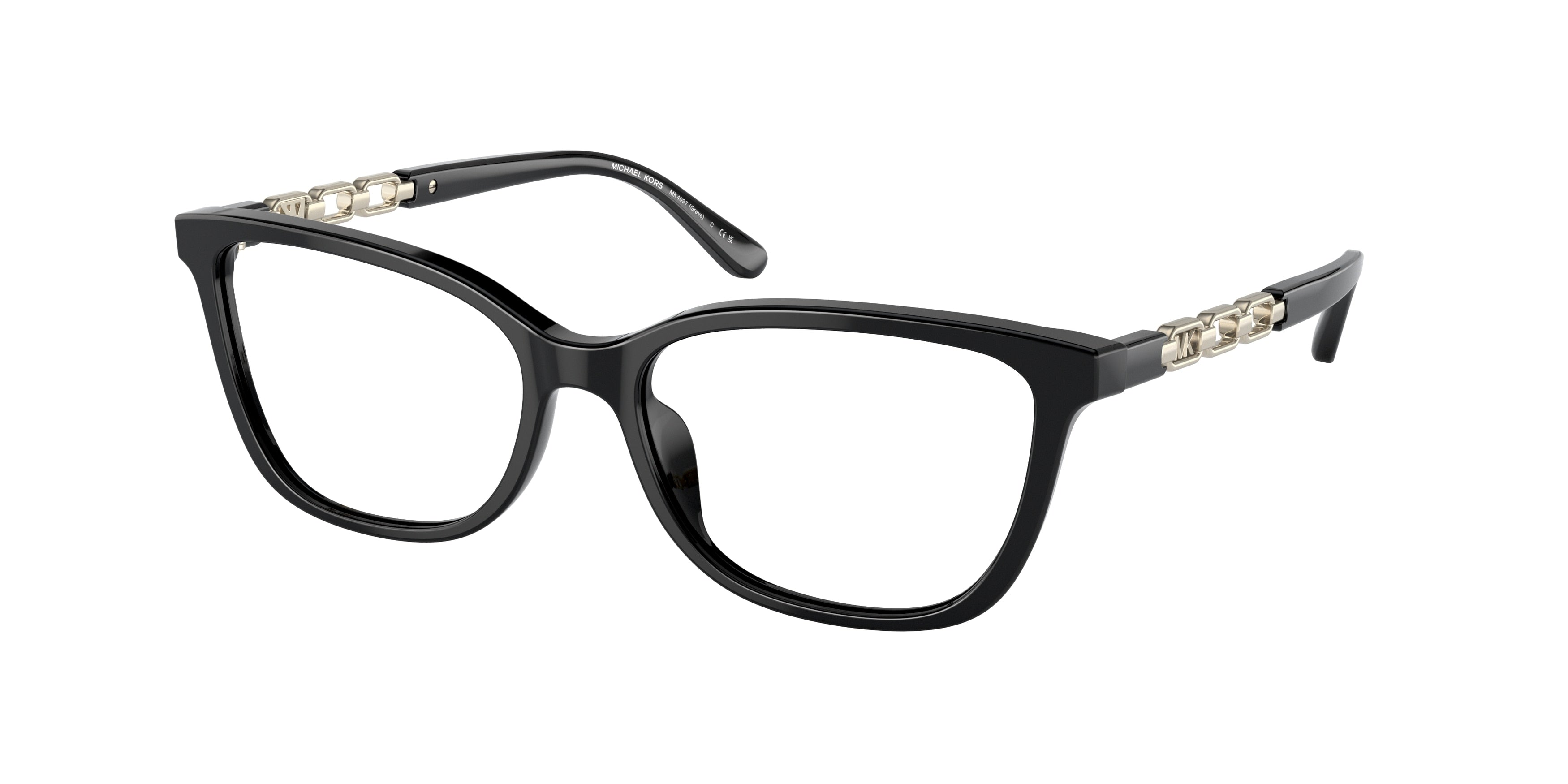 Michael Kors GREVE MK4097 Rectangle Eyeglasses  3005-Black 54-140-16 - Color Map Black