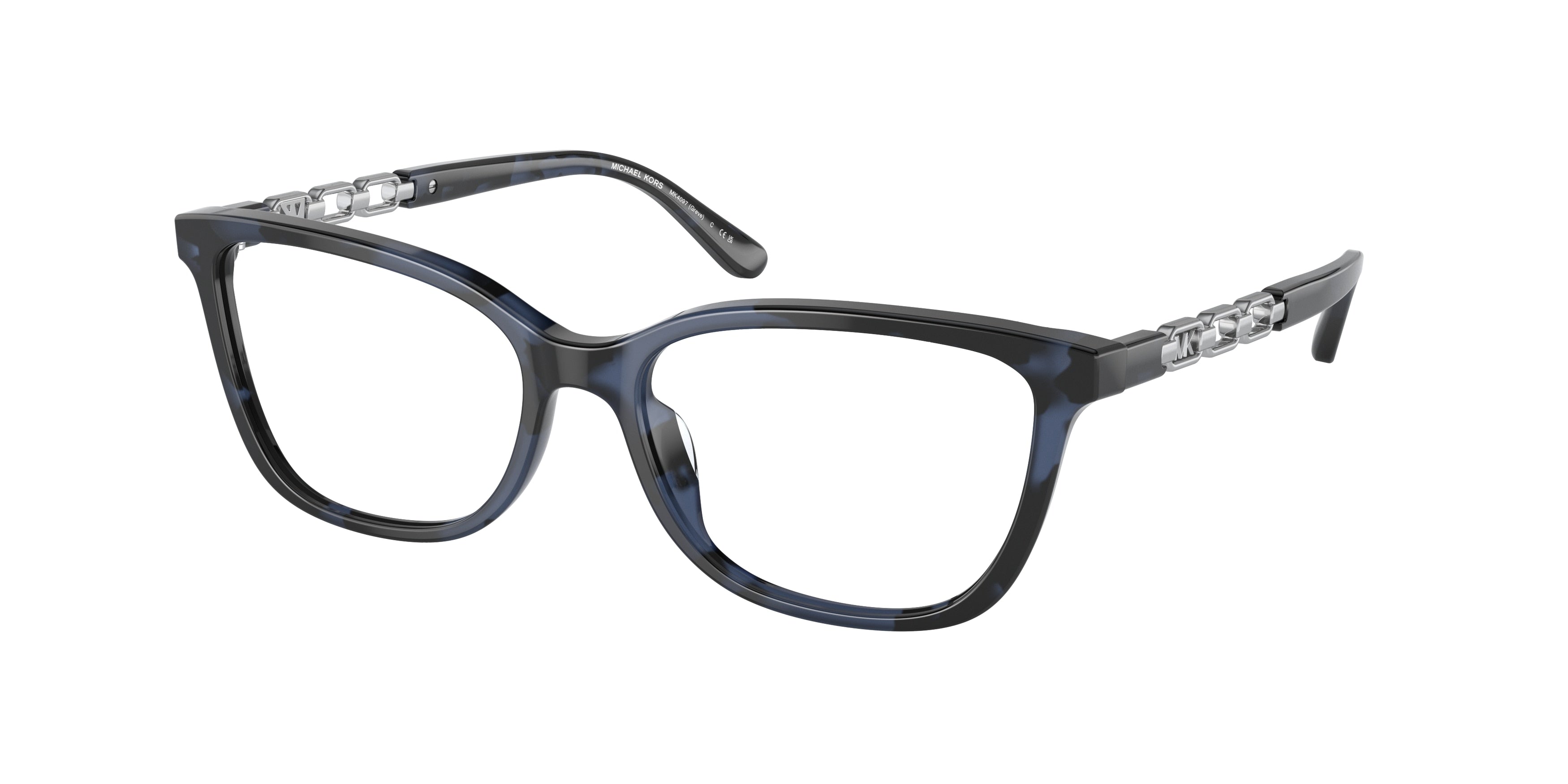 Michael Kors GREVE MK4097 Rectangle Eyeglasses  3333-Blue Tortoise 54-140-16 - Color Map Blue