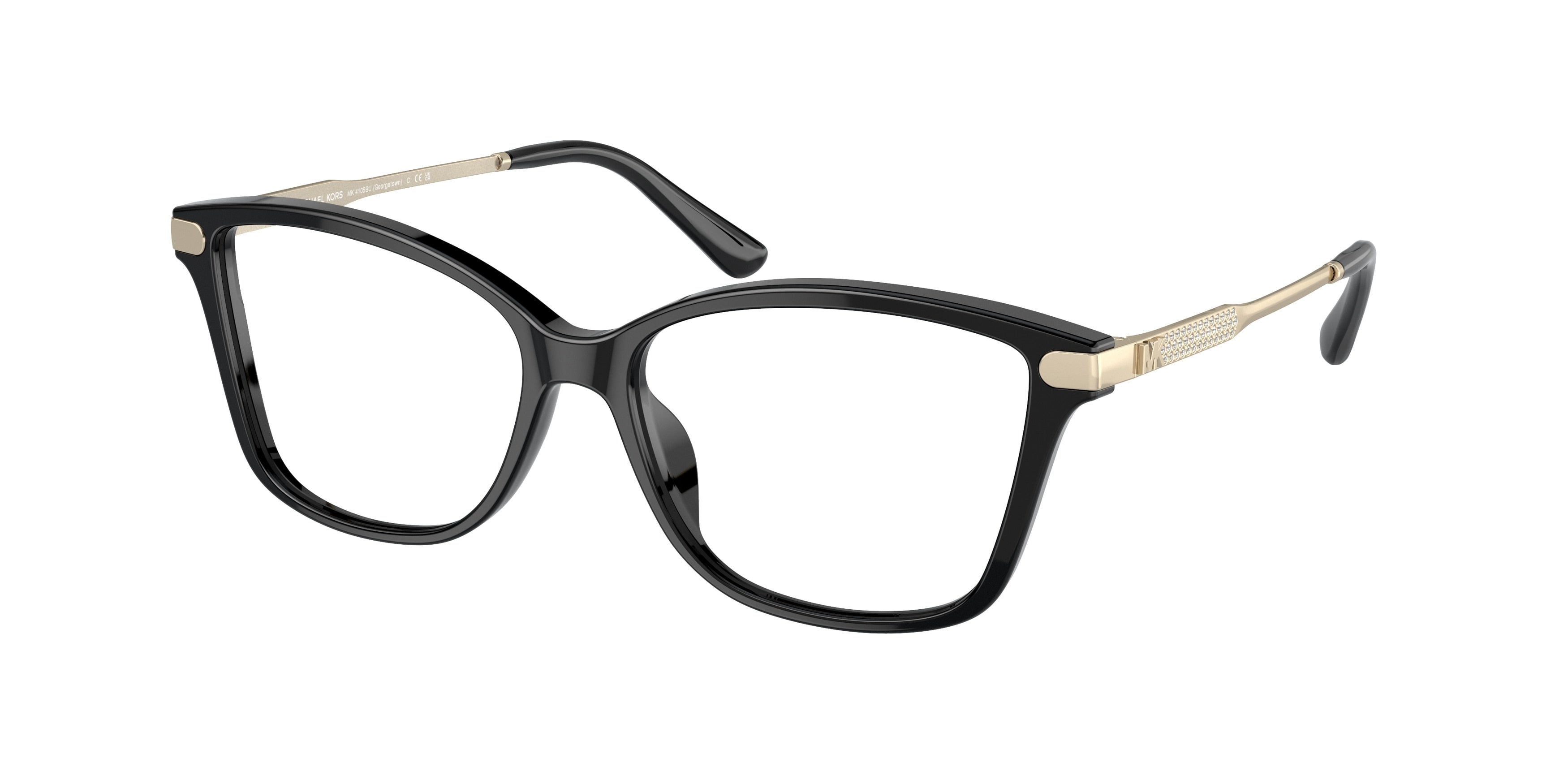 Michael Kors GEORGETOWN MK4105BU Round Eyeglasses  3005-Black 54-140-15 - Color Map Black