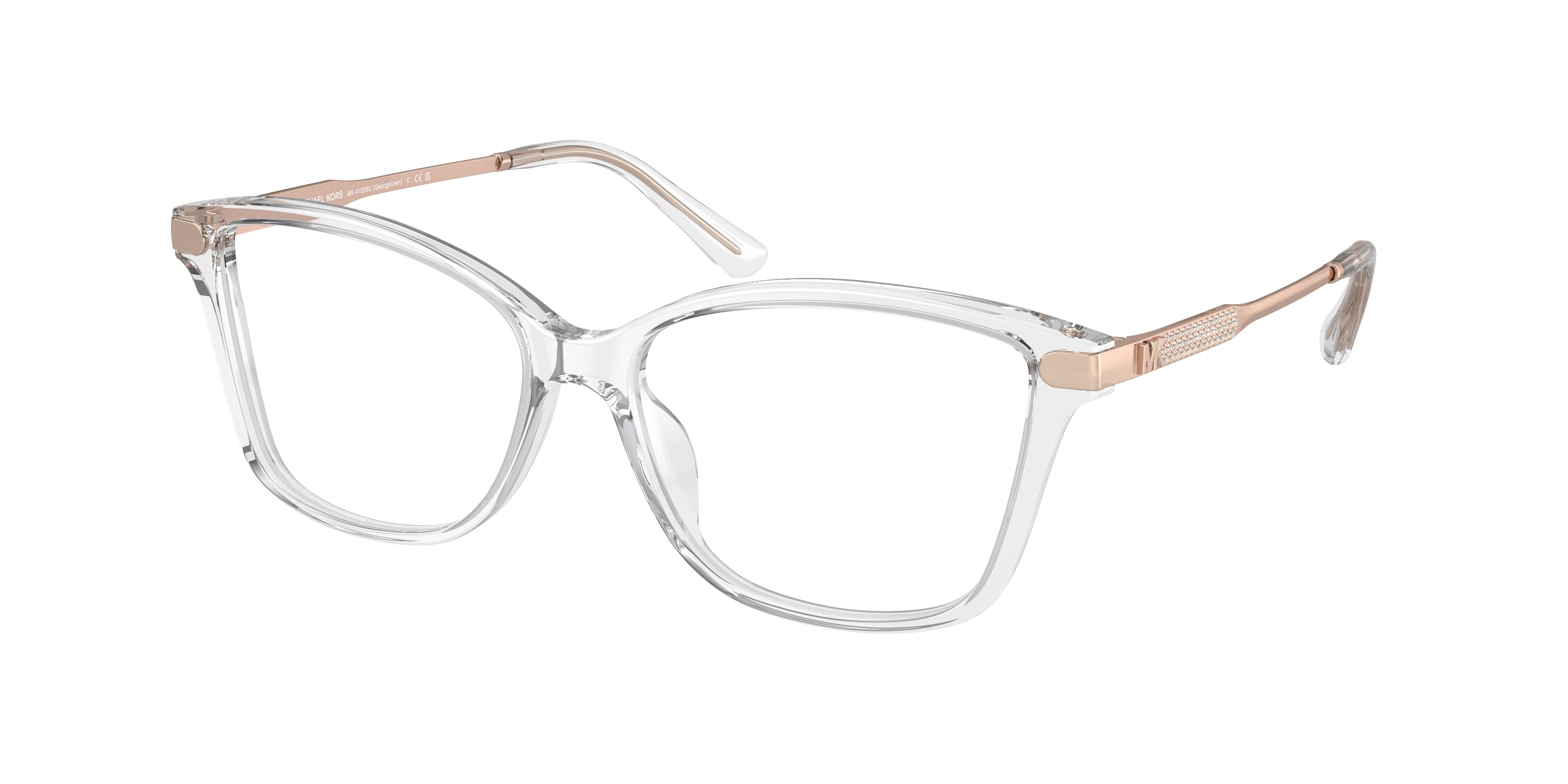 Michael Kors GEORGETOWN MK4105BU Round Eyeglasses  3999-Transparent Clear 54-140-15 - Color Map Transparent