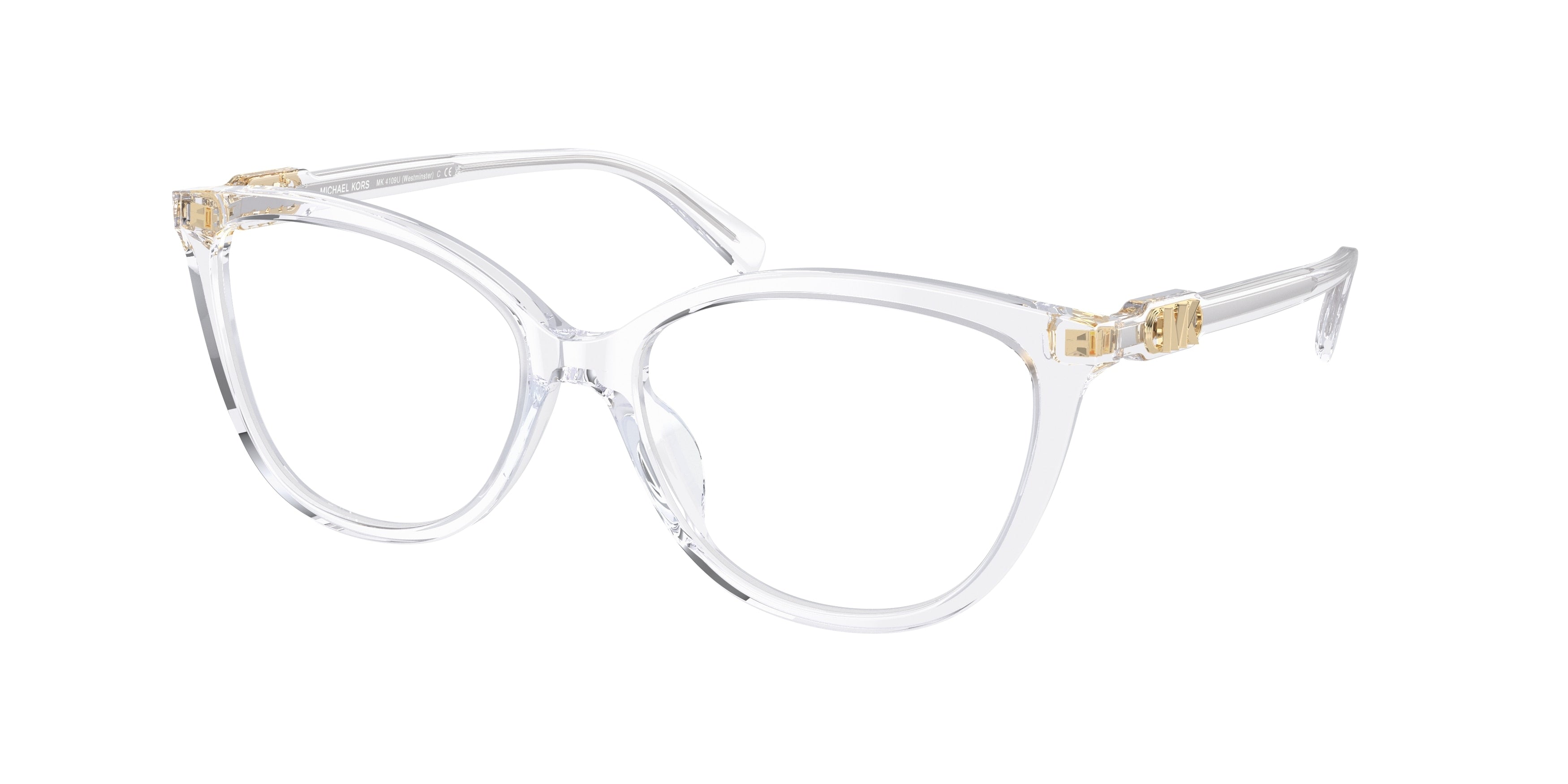 Michael Kors WESTMINSTER MK4109U Cat Eye Eyeglasses  3957-Clear Transparent 54-140-16 - Color Map Transparent