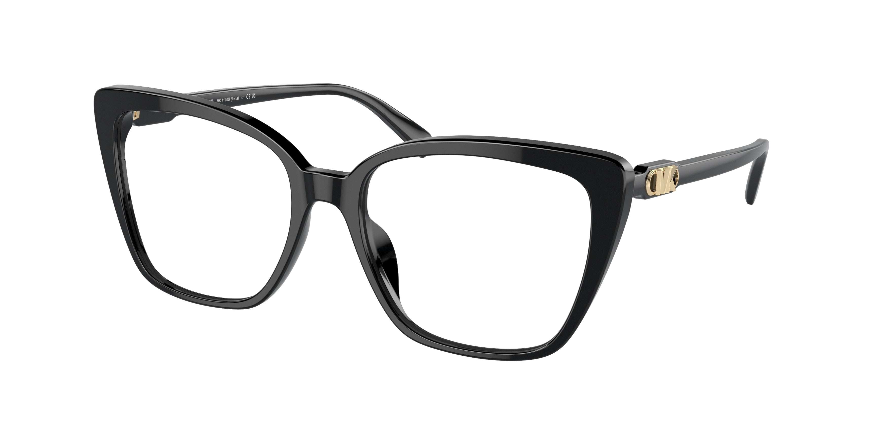 Michael Kors AVILA MK4110U Square Eyeglasses  3005-Black 55-140-17 - Color Map Black