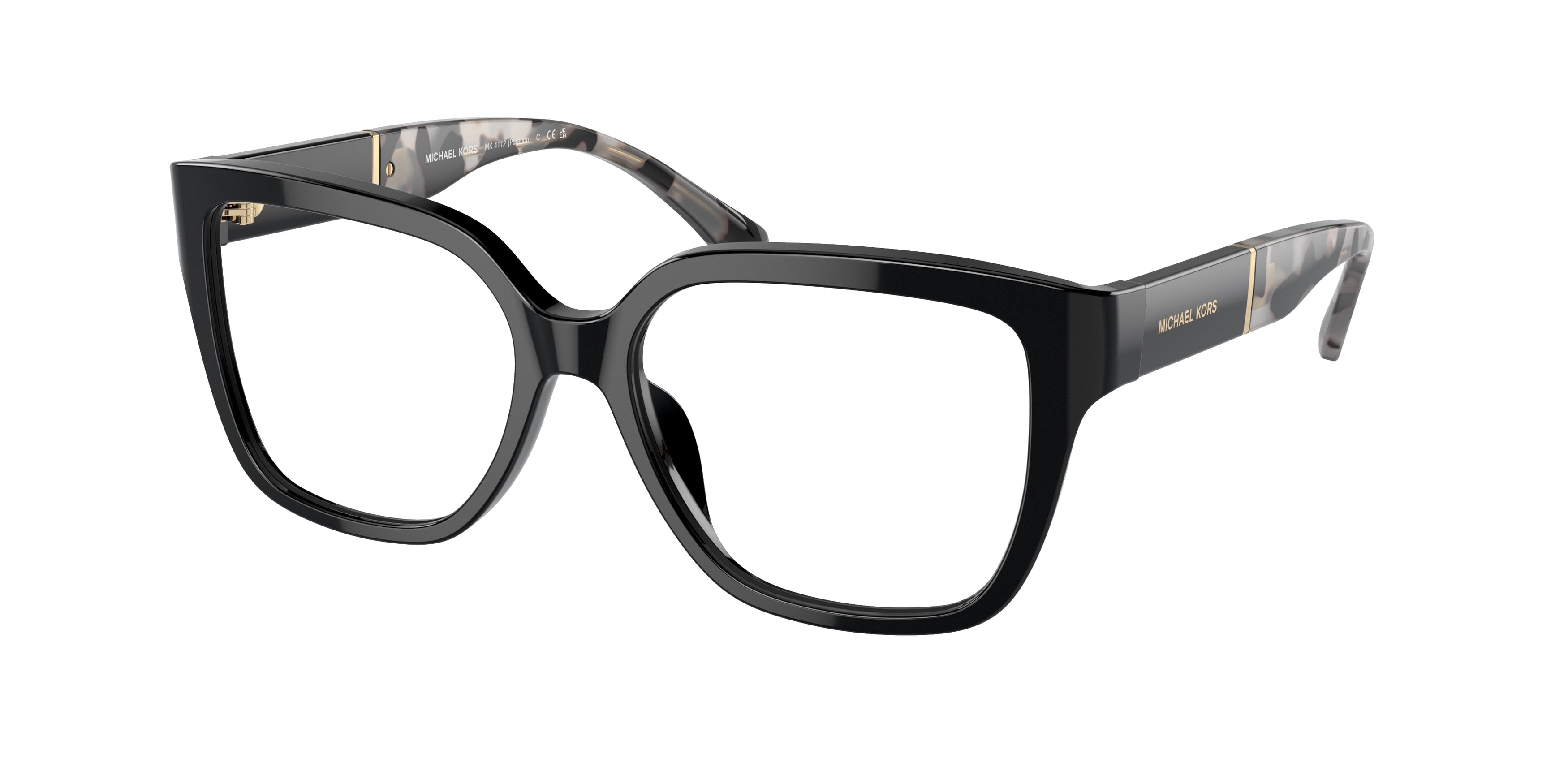 Michael Kors POLANCO MK4112 Square Eyeglasses  3005-Black 54-140-16 - Color Map Black