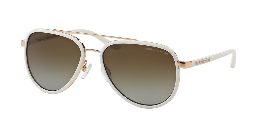 Michael Kors MK5006 Pilot Sunglasses  1038T5-WHITE/ROSE GOLD 57-16-135 - Color Map white