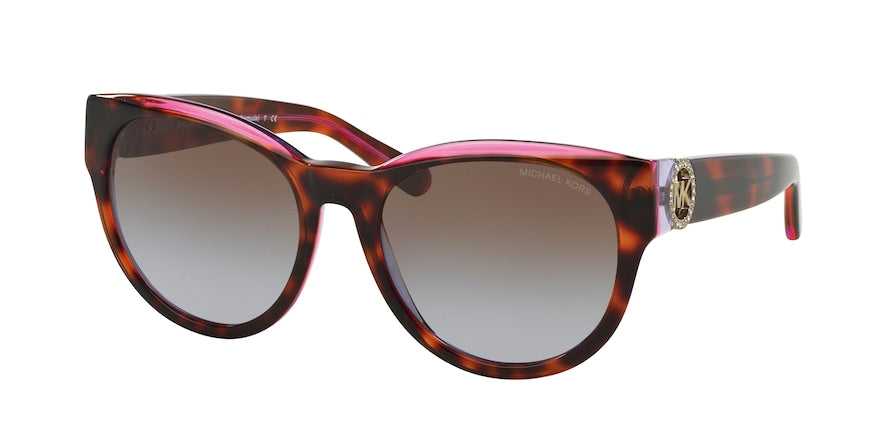 Michael Kors BERMUDA MK6001B Round Sunglasses  300368-TORTOISE/PINK/PURPLE 54-18-135 - Color Map havana