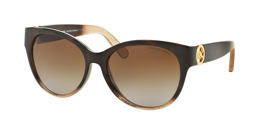 Michael Kors TABITHA I MK6026 Cat Eye Sunglasses  3096T5-TORTOISE GRADIENT GLITTER 57-16-135 - Color Map havana