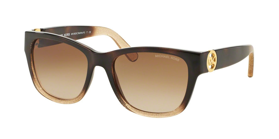 Michael Kors MK6028 Square Sunglasses  309613-TORTOISE GRADIENT GLITTER 54-18-135 - Color Map havana