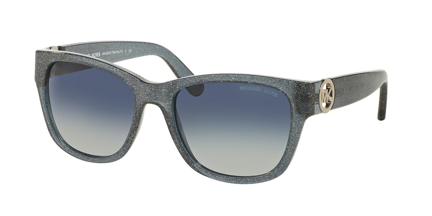 Michael Kors MK6028 Square Sunglasses  31024L-BLUE GREY GLITTER 54-18-135 - Color Map blue