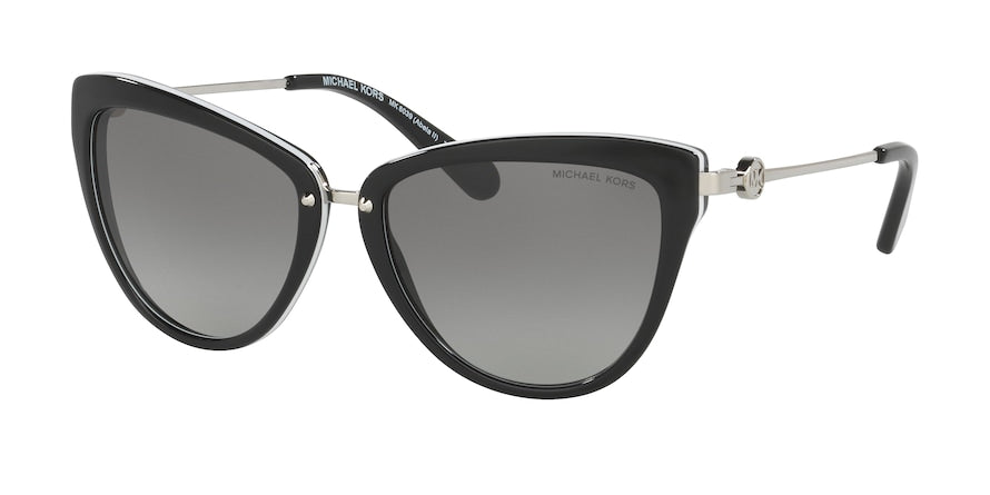 Michael Kors ABELA II MK6039 Cat Eye Sunglasses  312911-BLACK/WHITE 56-17-140 - Color Map black