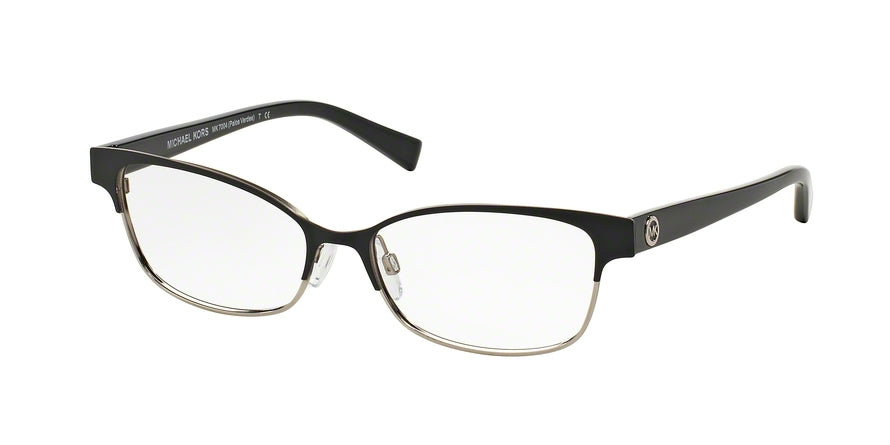 Michael Kors PALOS VERDES MK7004 Butterfly Eyeglasses  1031-SATIN BLACK/SHINY SILVER 53-15-140 - Color Map silver