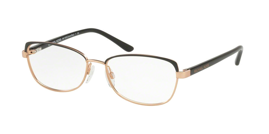 Michael Kors GRACE BAY MK7005 Butterfly Eyeglasses  1113-SATIN ROSE GOLD/SHINY BLACK 52-16-135 - Color Map black