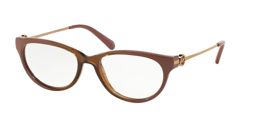 Michael Kors MK8003 Cat Eye Eyeglasses  3008-BROWN/RIO CORAL OMBRE 51-17-135 - Color Map light brown