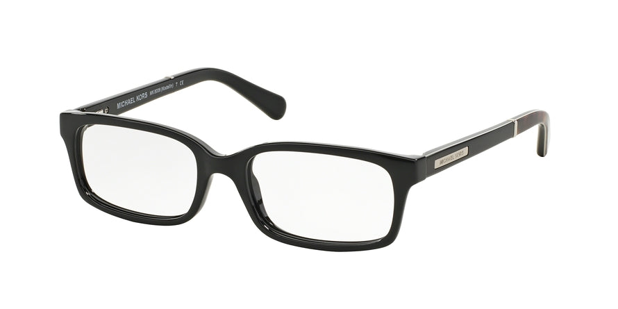 Michael Kors MEDELLIN MK8006 Rectangle Eyeglasses  3009-BLACK DARK TORTOISE 52-16-140 - Color Map black