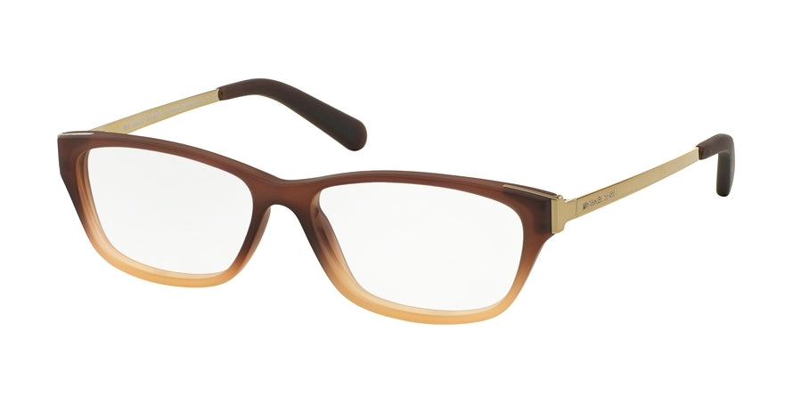 Michael Kors PARAMARIBO MK8009 Rectangle Eyeglasses  3044-BROWN BEIGE SOFT TOUCH 53-15-135 - Color Map brown