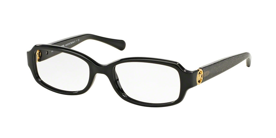 Michael Kors TABITHA V MK8016 Rectangle Eyeglasses  3099-BLACK/BLACK GLITTER 52-17-135 - Color Map black