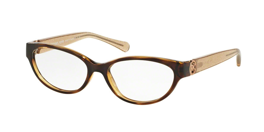 Michael Kors TABITHA VII MK8017 Cat Eye Eyeglasses  3104-DK TORTOISE/TAUPE GLITTER 50-15-135 - Color Map havana