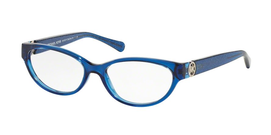 Michael Kors MK8017 Cat Eye Eyeglasses  3105-NAVY/BLUE GLITTER 50-15-135 - Color Map blue