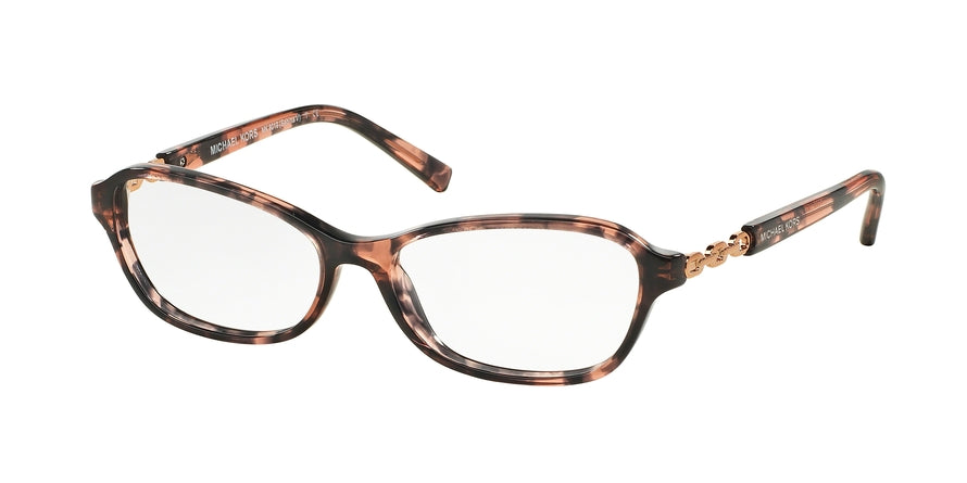 Michael Kors SABINA V MK8019 Rectangle Eyeglasses  3108-PINK TORTOISE/ROSE GOLD 51-15-135 - Color Map havana
