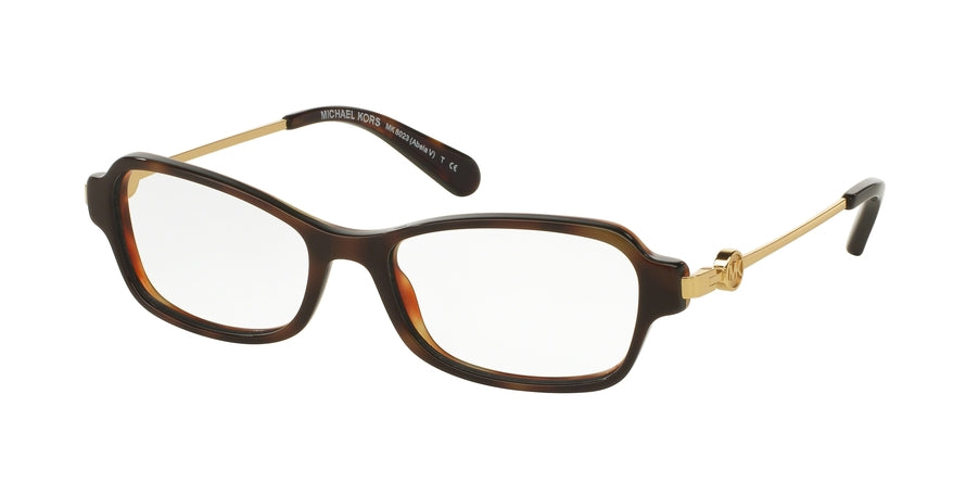 Michael Kors ABELA V MK8023F Rectangle Eyeglasses  3135-DK TORTOISE/ BLACK 52-17-135 - Color Map black