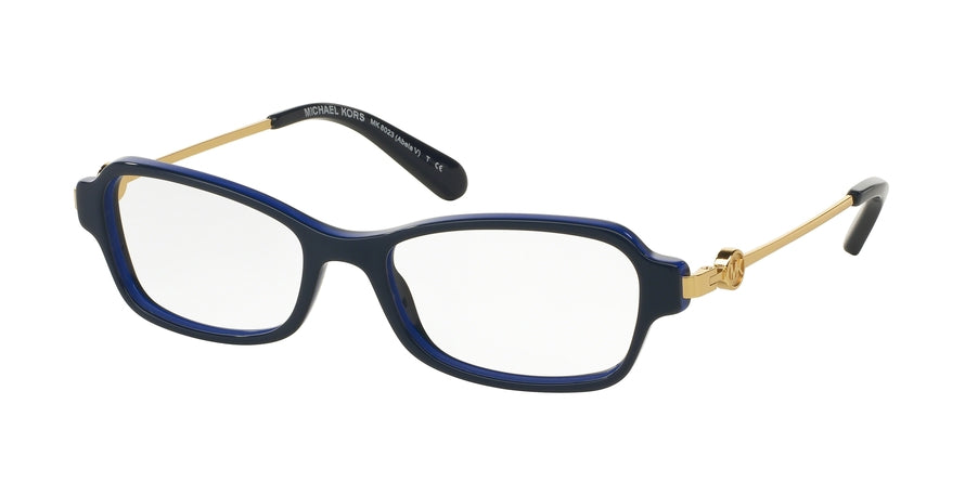 Michael Kors ABELA V MK8023 Rectangle Eyeglasses  3134-NAVY/COBALT 52-17-135 - Color Map blue