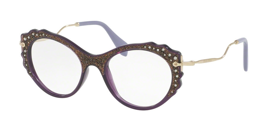 Miu Miu MU01PV Irregular Eyeglasses  USV1O1-VIOLET 52-19-145 - Color Map violet
