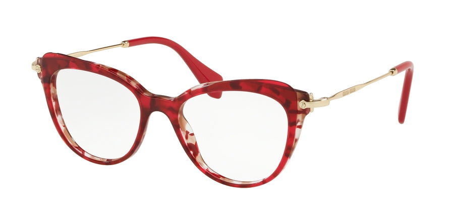 Miu Miu CORE COLLECTION MU01QV Cat Eye Eyeglasses  1101O1-RASPBERRY HAVANA/COCOA/RASP TR 52-17-140 - Color Map havana