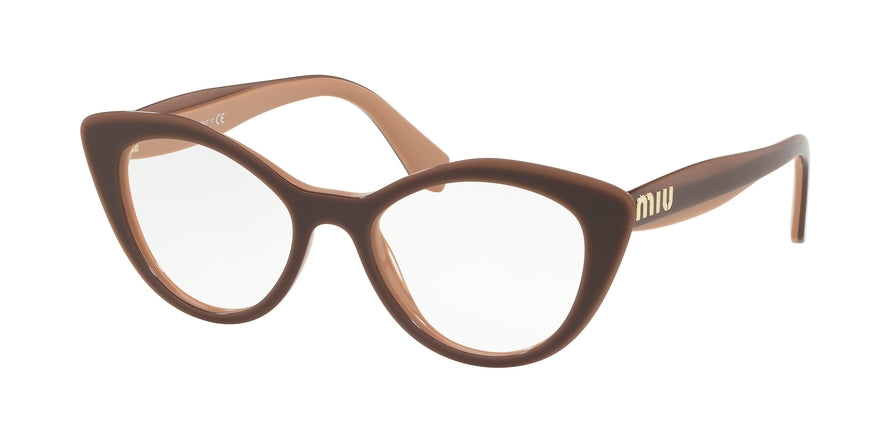 Miu Miu MU01RVA Cat Eye Eyeglasses  U451O1-CAMMEO TOP TRANSP BROWN 52-18-140 - Color Map light brown
