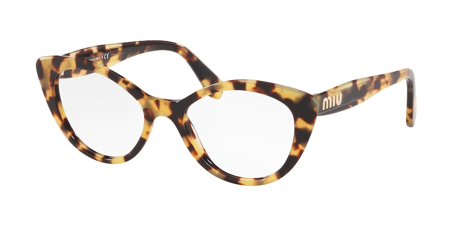 Miu Miu CORE COLLECTION MU01RV Cat Eye Eyeglasses  7S01O1-LIGHT HAVANA 52-18-140 - Color Map havana