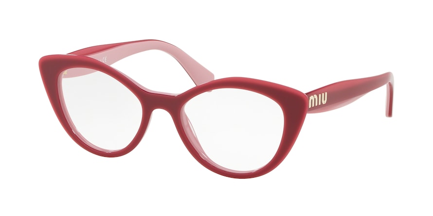 Miu Miu CORE COLLECTION MU01RV Cat Eye Eyeglasses  H201O1-ALABASTER TOP OPAL PINK 52-18-140 - Color Map pink