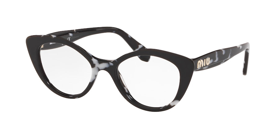 Miu Miu CORE COLLECTION MU01RV Cat Eye Eyeglasses  PC71O1-HAVANA WHITE BLACK 52-18-140 - Color Map havana