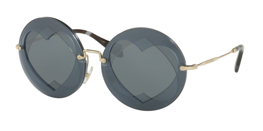 Miu Miu MU01SS Round Sunglasses  VA35L0-GREY 62-14-140 - Color Map grey