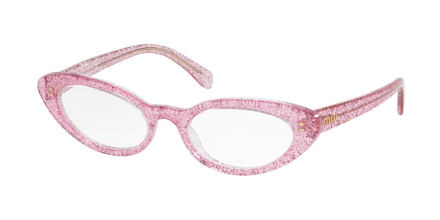 Miu Miu CORE COLLECTION MU01SV Cat Eye Eyeglasses  1461O1-GLITTER PINK 52-19-140 - Color Map pink