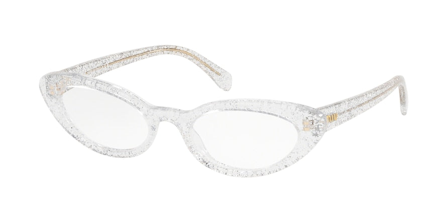 Miu Miu CORE COLLECTION MU01SV Cat Eye Eyeglasses  1481O1-GLITTER SILVER 52-19-140 - Color Map silver