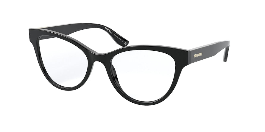 Miu Miu MU01TV Square Eyeglasses  1AB1O1-BLACK 53-18-140 - Color Map black