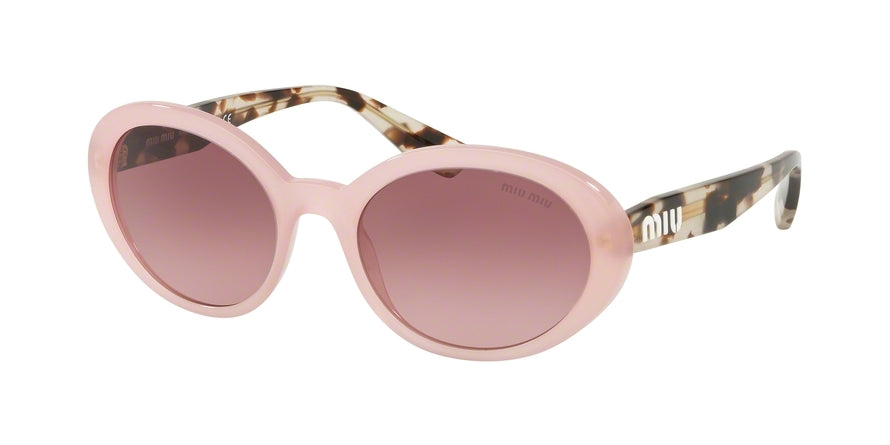 Miu Miu CORE COLLECTION MU01US Oval Sunglasses  1173G2-OPAL ALABASTER 53-19-140 - Color Map pink