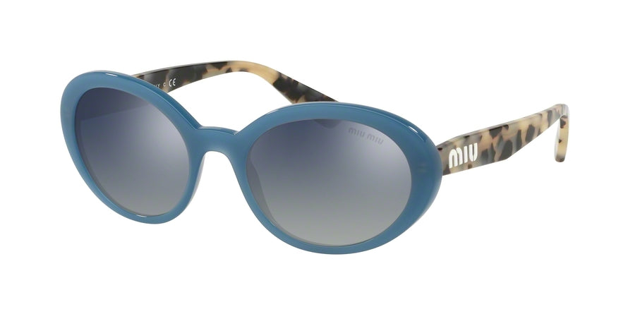 Miu Miu CORE COLLECTION MU01US Oval Sunglasses  1183A0-OPAL BLUE DIVISA 53-19-140 - Color Map blue