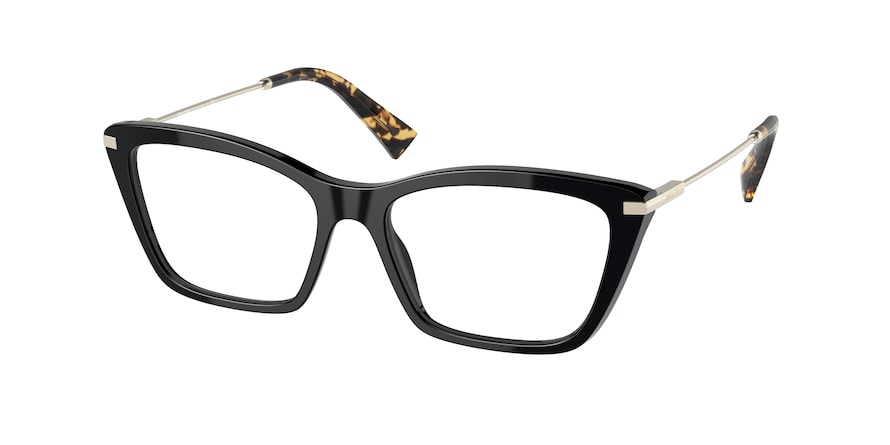 Miu Miu MU01UV Cat Eye Eyeglasses  1AB1O1-BLACK 53-16-140 - Color Map black