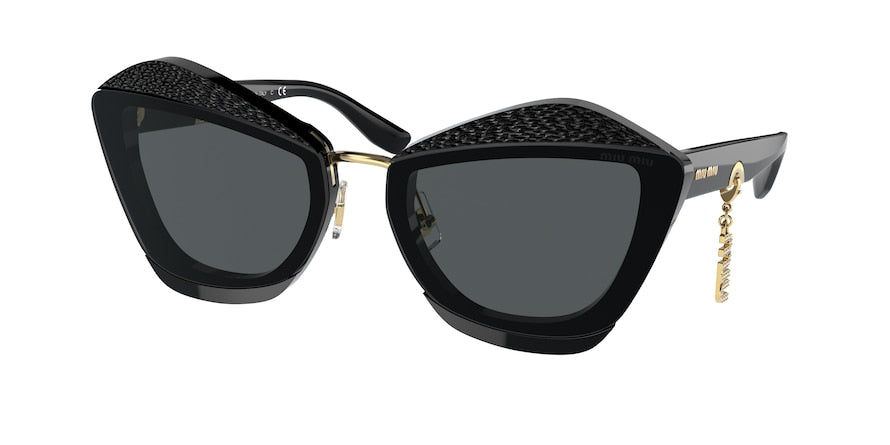 Miu Miu MU01XS Butterfly Sunglasses  01Q5S0-BLACK 67-15-140 - Color Map black