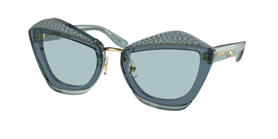 Miu Miu MU01XS Butterfly Sunglasses  03O02F-BLUE TRANSPARENT 67-15-140 - Color Map blue