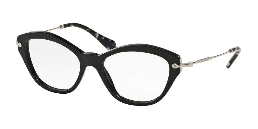 Miu Miu NOIR MU02OV Cat Eye Eyeglasses  1AB1O1-BLACK 54-17-140 - Color Map black