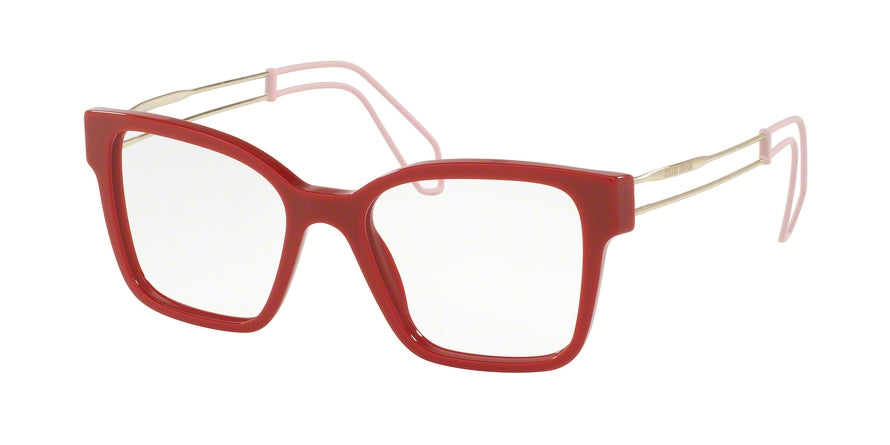 Miu Miu MU02PVA Square Eyeglasses  USL1O1-RED 51-18-145 - Color Map red