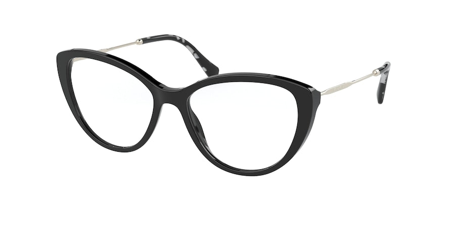 Miu Miu MU02SVA Cat Eye Eyeglasses  1AB1O1-BLACK 53-16-140 - Color Map black