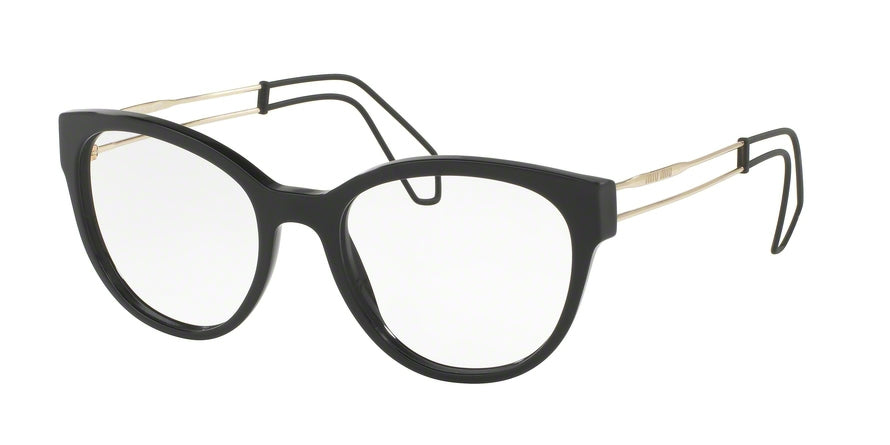 Miu Miu MU03PVA Phantos Eyeglasses  1AB1O1-BLACK 54-19-145 - Color Map black