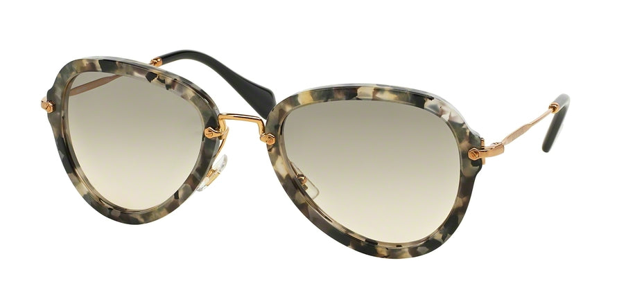 Miu Miu MU03QS Pilot Sunglasses  DHE3H2-HAVANA MARBLE WHITE/BLACK 55-24-140 - Color Map havana