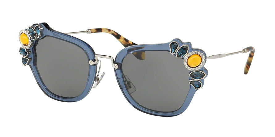 Miu Miu SPECIAL PROJECT MU03SS Irregular Sunglasses  VAV6Q0-BLUE 51-24-140 - Color Map blue